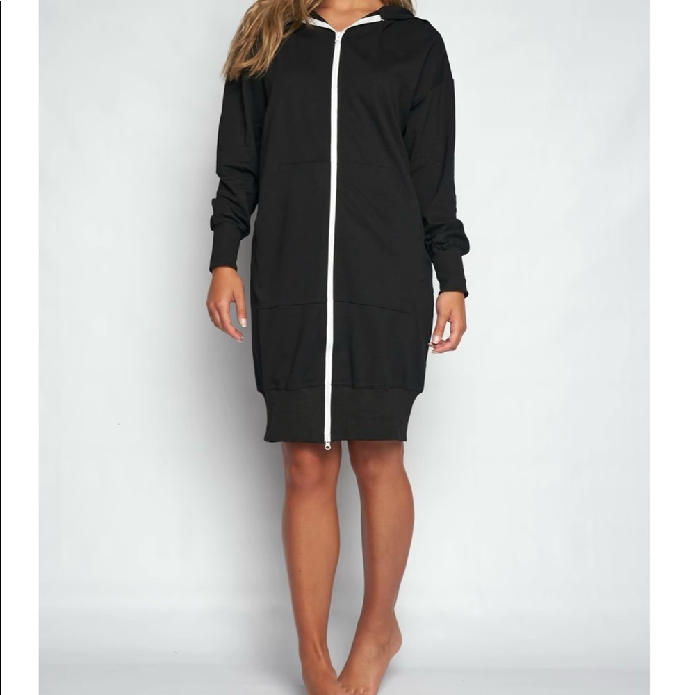 Zipper sweatshirt dress